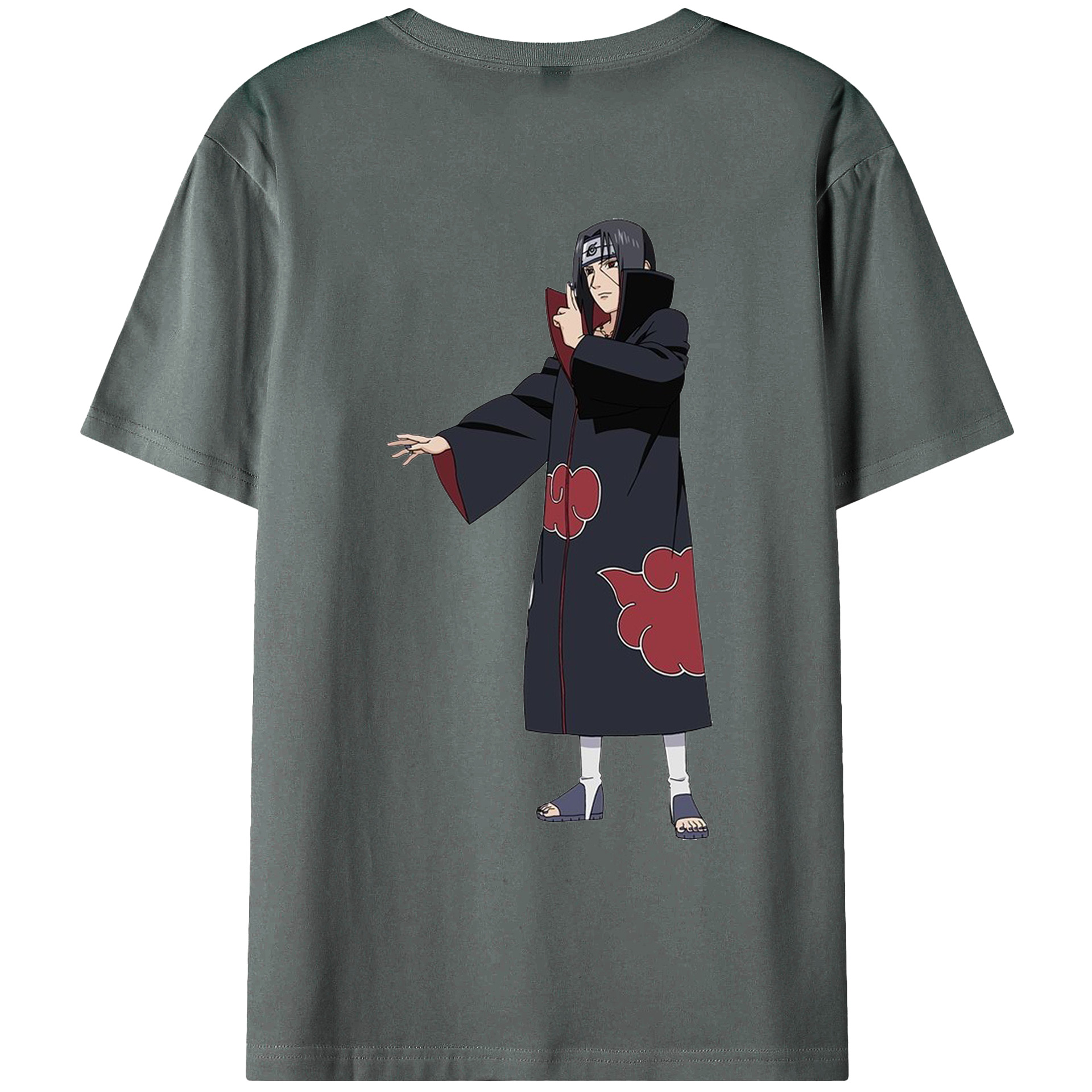 （画像用） NARUTO -ナルト- うちは イタチ Uchiha Itachi 綿100％ メンズ半袖Tシャツ（バックプリント） 通気性